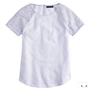Jcrew Lace-sleeve top - M - white